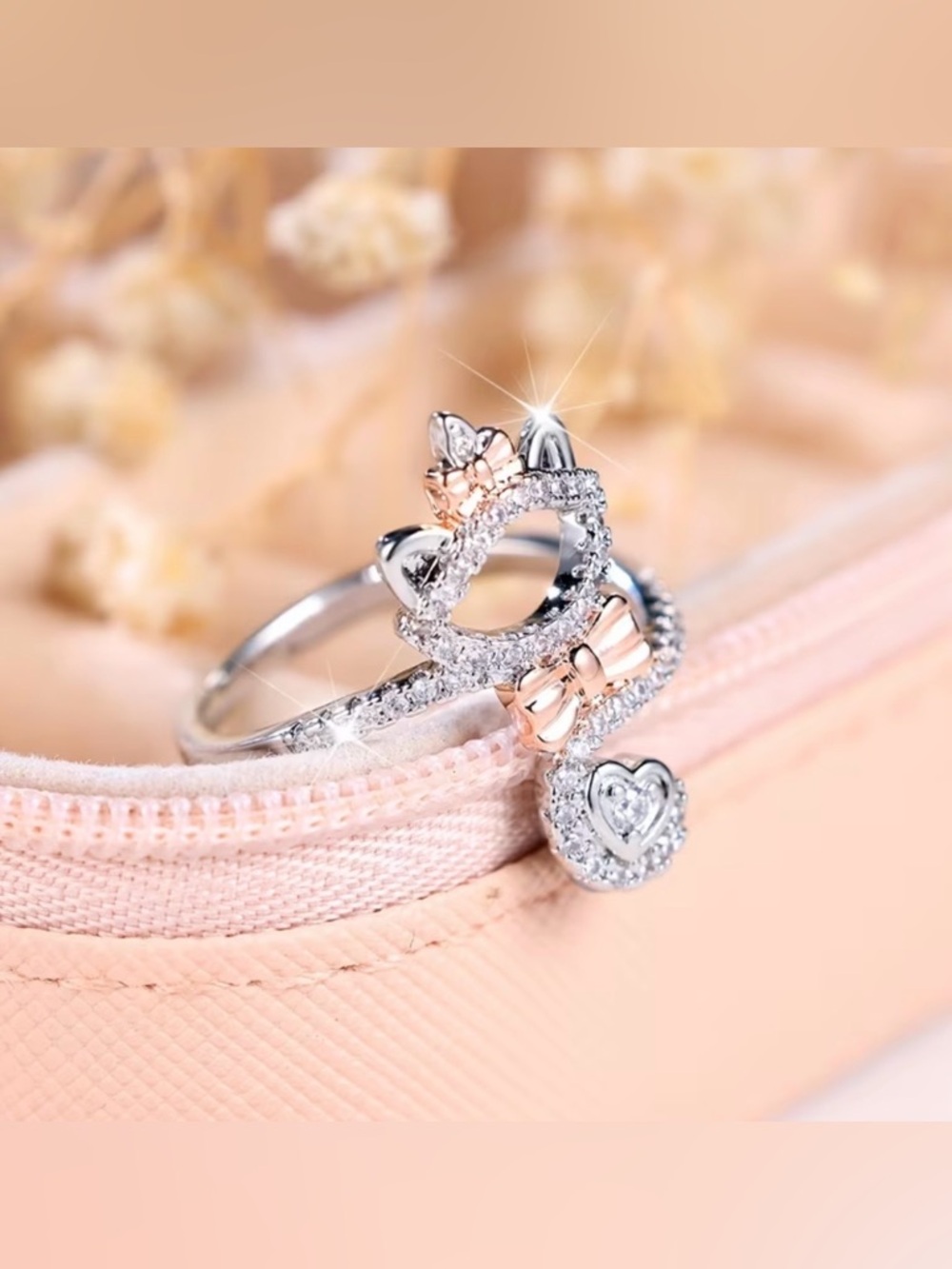 😸 Marie from Disney’s Aristocats Sterling Silver Cat Ring - Picture 13 of 16